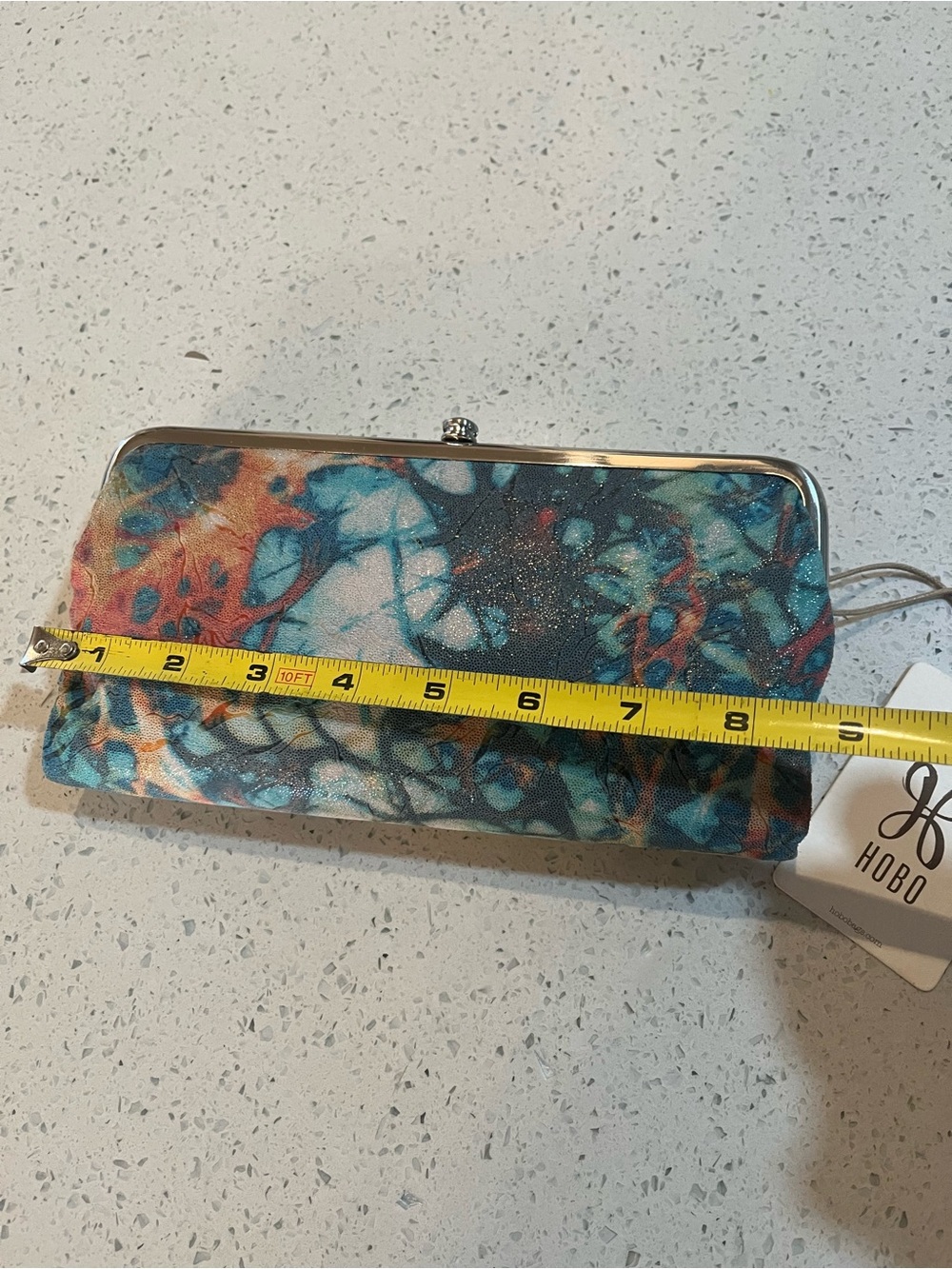 HOBO Teal Blue and Coral Frame Clutch, new with tags! - Picture 10 of 11